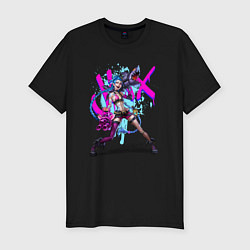 Футболка slim-fit LOL JINX БРЫЗГИ КРАСОК, цвет: черный