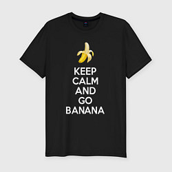 Мужская slim-футболка Keep calm and go banana