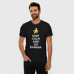 Футболка slim-fit Keep calm and go banana, цвет: черный — фото 2