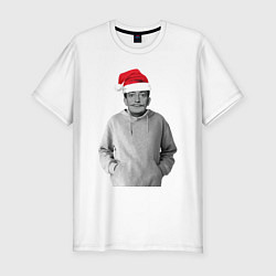 Мужская slim-футболка Дед Мороз Сальвадор дали