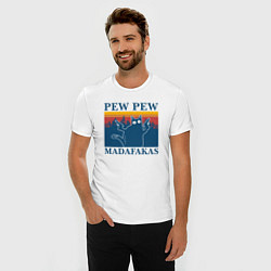 Футболка slim-fit Madafakas PEW PEW, цвет: белый — фото 2