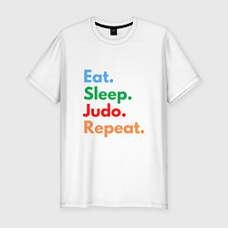 Мужская slim-футболка Eat Sleep Judo Repeat