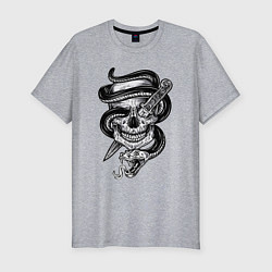 Мужская slim-футболка Snake skull