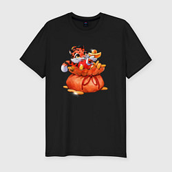 Мужская slim-футболка Денежный тигр символ 2022