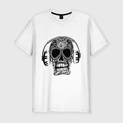 Мужская slim-футболка Musical skull
