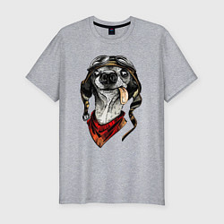 Футболка slim-fit Biker dog, цвет: меланж