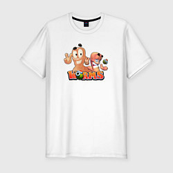 Футболка slim-fit Червячки Worms, цвет: белый