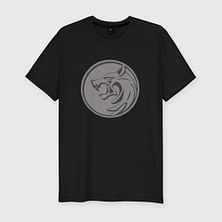 Мужская slim-футболка The Witcher эмблема две стороны