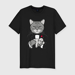 Мужская slim-футболка Крестный Котец