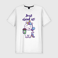 Мужская slim-футболка Just drink it!