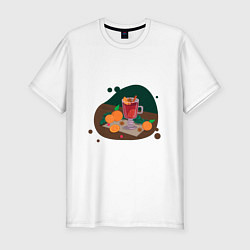 Мужская slim-футболка Иллюстрация с глинтвейном