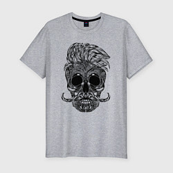Мужская slim-футболка Skull hipster