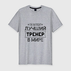 Футболка slim-fit Так выглядит ЛУЧШИЙ ТРЕНЕР в мире, цвет: меланж