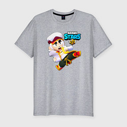 Футболка slim-fit FANG ФЭНГ BRAWLSTARS БРАВЛ СТАРС, цвет: меланж