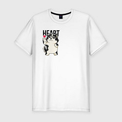 Футболка slim-fit Black heart of a dog, цвет: белый