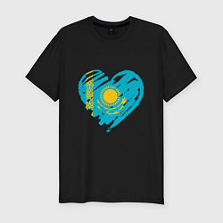 Футболка slim-fit Kazakhstan Heart, цвет: черный