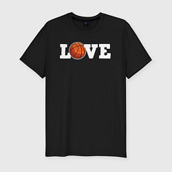 Мужская slim-футболка Баскетбол LOVE