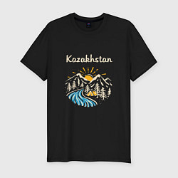 Мужская slim-футболка Kazakhstan Nature