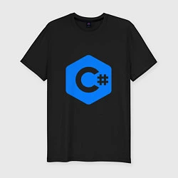 Мужская slim-футболка Язык программирования C Sharp