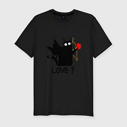 Мужская slim-футболка LOVE CAT WHAT cat