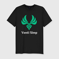 Мужская slim-футболка Genshin Impact лого 008