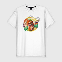 Мужская slim-футболка Сеньоро пицца