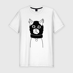Мужская slim-футболка Крутой кот в балаклаве