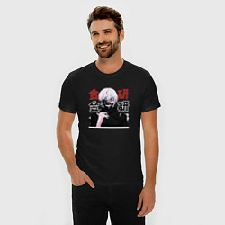 Футболка slim-fit Токийский гуль Tokyo Ghoul, Ken Kaneki Канеки Кен, цвет: черный — фото 2