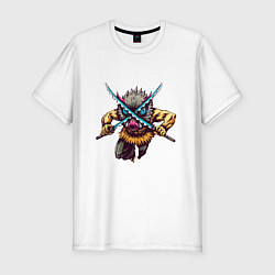 Мужская slim-футболка Иноске Хашибира с мечами Клинок рассекающий демоно