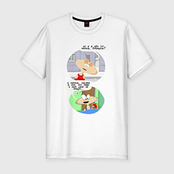 Футболка slim-fit В чём мораль, Хрюндель?, цвет: белый