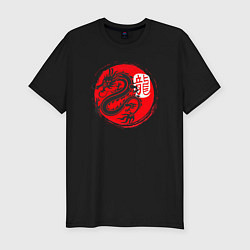 Футболка slim-fit Ниндзя дракон Япония, цвет: черный