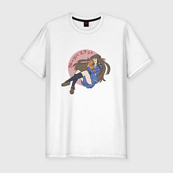 Мужская slim-футболка Тору обнимает кота