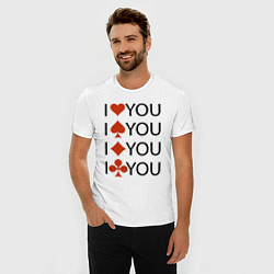 Футболка slim-fit I love you! Сard suit!, цвет: белый — фото 2