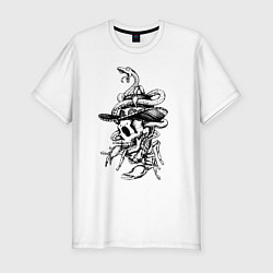 Мужская slim-футболка Череп, скорпион и змея