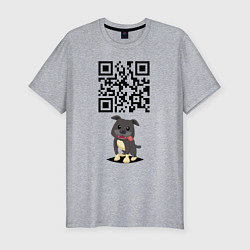 Мужская slim-футболка Sex, milk, rock n roll! QR code!