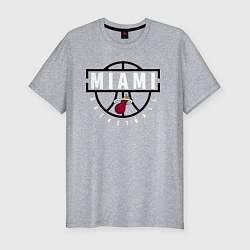 Мужская slim-футболка MIAMI HEAT NBA МАЯМИ ХИТ НБА