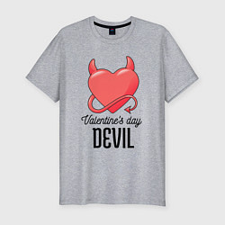 Мужская slim-футболка Valentines Day Devil
