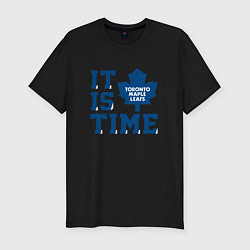 Мужская slim-футболка It is Toronto Maple Leafs Time, Торонто Мейпл Лифс