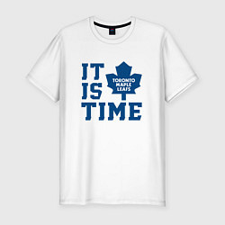 Мужская slim-футболка It is Toronto Maple Leafs Time, Торонто Мейпл Лифс