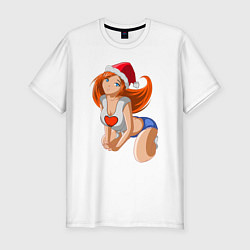 Футболка slim-fit Сhristmas Girl by sexygirlsdraw, цвет: белый