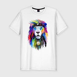 Мужская slim-футболка Color lion! Neon!