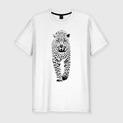 Футболка slim-fit Коварный леопард, цвет: белый