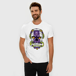 Футболка slim-fit Cool art skull, цвет: белый — фото 2