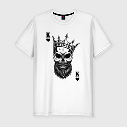 Мужская slim-футболка Её король Колода карт Тату король