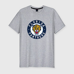 Мужская slim-футболка Florida Panthers Флорида Пантерз Логотип