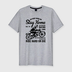 Мужская slim-футболка Мотоцикл на заказ