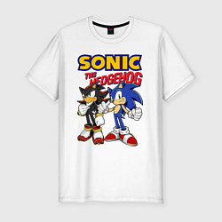 Мужская slim-футболка ЕЖ СОНИК SONIC THE HEDGEHOG