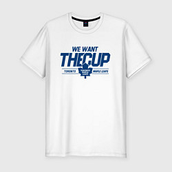 Мужская slim-футболка Toronto Maple Leafs We want the cup Торонто Мейпл
