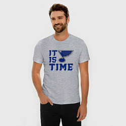 Футболка slim-fit It is St Louis Blues time Сент Луис Блюз, цвет: меланж — фото 2