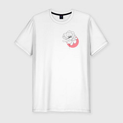 Мужская slim-футболка Pink flower from lines